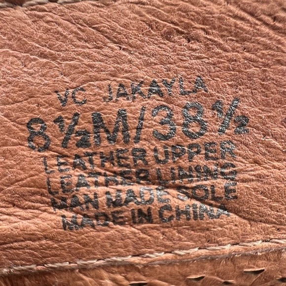 Vince Camuto Brown Suede Jakayla Peep Toe Suede Bootie Sandal Size 8 1/2 Women's - Picture 4 of 9